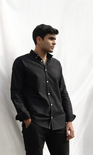 Charcoal Oxford | Black Shirt