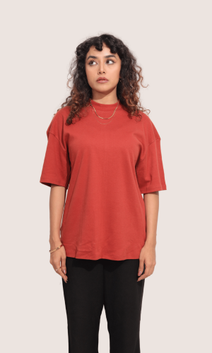Burnt | Red Unisex Oversized Tee