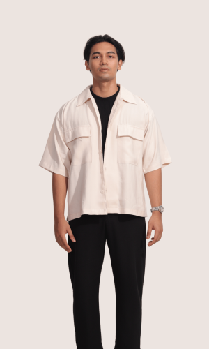 Selar | White Solid Half Shirts